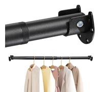 Closet Rods For Hanging Clothes,17-159 Inches Stepless Spring Adjustable Closet Rod With bracket U-shaped,1.3 Inches Heavy Duty Closet Hanging Rod For Wardrobe,Laundry room,Bathroom And Windows