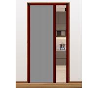Closet Sliding Door Folding Door Kitchen Bedroom Doorway Divider Gate with Two-Sided Handle & Lock, No-Drilling Interior Accordion Door with Aluminum Frame and Cellular Fabric(Gray,93x203cm)