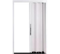 Closet Sliding Door Internal Doors Sliding Accordion Kitchen Door Tall 2 1.8 1.5 M, White Closet Door with Door Frame, Lock and Keys(H 175cm(69 In),W 131cm(52 in))