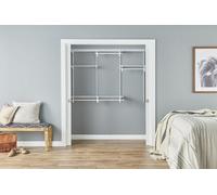 Closetmaid Shelftrack 1.8M/6Ft Adjustable Wardrobe Organiser Kit, White Wire Wall Storage System & Clothes Hanging Rail