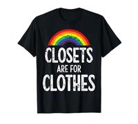 Closets Are For Clothes LGBT Lesbian Gay Pride Rainbow Flag T-Shirt