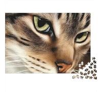 Closeup Cat Face 1000 Pieces Extra-Thick Cardboard DIY Jigsaw Puzzle, Cognitive Development & Rehabilitation Puzzle, Leisure Activity, Premium Quality Puzzle 52x38cm/1000pcs