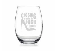 Closing Deals In The High Wheels Wine Glass - Home Girl Wine Glass - Real Estate Agent Wine Glass - This Girl Sells Real Estate