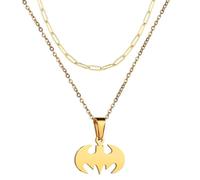 ClosJery Bat Necklace for Men Women Stainless Steel Gold Silver Lightweight Fashion Anime Gothic Hippie Bat Pendant Necklace Jewelry Gift, Stainless Steel, No Gemstone
