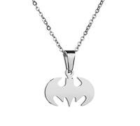 ClosJery Bat Necklace for Men Women Stainless Steel Gold Silver Lightweight Fashion Goth Cool Hippie Bat Pendant Necklace Jewelry Gift, Metal, No Gemstone