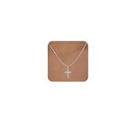 Closlaza Cross Necklace for Women Men 14K Silver Gold Plated Zirconia Pendant Necklace Adjustable Chain Dainty Gift for Christmas Birthday Baptism