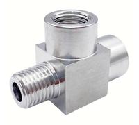 Closmos 304 Stainless Steel Tee Pipe Fitting, Street Tee, 1/4" NPT Male x 1/4" NPT Female x 1/4" NPT Female, (Pack of 1, 1/4" Mnpt x 1/4" Fnpt x 1/4" Fnpt)