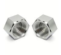 Closmos Stainless Steel 304 Hex End Cap 1" NPT Female Pipe Fitting 2pcs