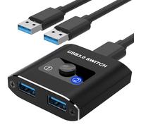 Closs USB 3.0 Switch, Bi-Directional 2 in 1 out / 2 in 1 out, 4 Ports, Aluminum, Compatible with Mac/Win/Linux, Share USB Devices like Printer, Keyboard, Scanner, Mouse