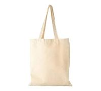 Clossy London 100% Cotton Canvas Reusable Shoulder Tote Bag Natural Colour with handle for Shopping Grocery Handbag Eco-Friendly Organic material decays and compost easily recyclable (Natural)