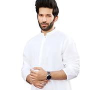 Clossy London Boys Plain White Shalwar kameez Easy Care Cotton Indian Pakistani Punjabi Kurta Salwar Suit for kids Casual Festivals Dress Set (7-8 Years, White)