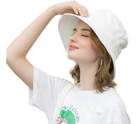 Clossy London Crushable Bucket Hat | Reversible & Foldable | 100% Cotton UV Travel & Festival Cap | Bear Design | Unisex Adults & Kids | Beach, Fishing, Summer | (UK, Alpha, XL, White)