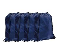 Clossy London Drawstring Sackpack Bag waterproof polyester Material Foldable shoulder tote Sack pack for Gym Sports Beach Holiday School PE Backpack (4 Pack Navy)