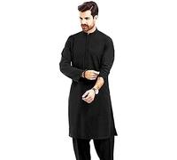 Clossy London Easy care Mens Shalwar Kameez Plain Black White Pakistani Punjabi kurta Salwar