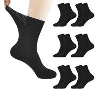 Clossy London Extra Wide Diabetic Rib Socks for Swollen Feet | Loose Fit, Breathable Cotton, Circulation Boosting Socks for Men (UK, Numeric, 11, 14, Plus, Tall, Black)