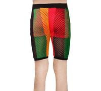 Clossy London Ladies Striped Strech Rasta Dress Cover up 100% Egyptian Cotton Party String Mesh Fishnet (L/XL, Shorts only)