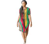 Clossy London Rasta 100% Cotton Crochet Midi Dress Multicolor Side Slit Women's Ladies String Mesh Fishnet Sheer Beach Cover-up Work String Mesh Fishnet Dress Slit See Through