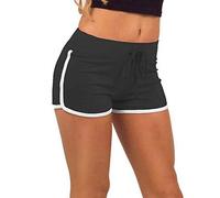 Clossy London Women Girls Hot Shorts with White Trim Piping | Sexy Stretchy Casual Gym Yoga Running Beach Dance Summer Shorts | Elastic Waist | XS to 3XL | Quick Dry