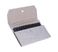 Closure Design Leather Pen Case with 12 Slots Waterproof Case Organizers with Soft Lining Nylon Stitching Travel Bag Pouches
