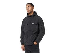 Closure London Men’s Crinkle Nylon Jacket - Lightweight Urban Windbreaker with Multiple Zip Pockets, Adjustable Hem, Bungee Cords & Crinkle Texture - Water-Resistant Street Style Outerwear Black XL