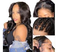 Closure Wigs 20 Inch Wavy Front Wigs Glueless Wigs Pre Plucked Pre Cut to Wear and Get Started for Beginners