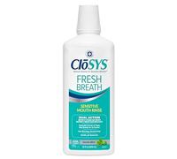 CloSYS Sensitive Antimicrobial Mouthwash, 32 Ounce, Gentle Mint, Alcohol Free, Dye Free, pH Balanced, Helps Soothe Mouth Sensitivity, Kills Germs That Cause Bad Breath