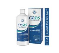 CloSYS Ultra Sensitive Mouthwash, 32 Ounce, Unflavored (Optional Flavor Dropper Included), Alcohol Free, Dye Free, pH Balanced, Helps Soothe Mouth Sen