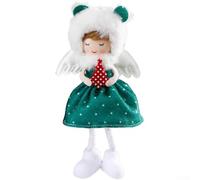 Cloth Angel Girl Hanging Ornament for Christmas Home Decoration Creating Festive and Cozy Ambiance (Green)