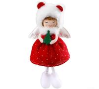 Cloth Angel Girl Hanging Ornament for Christmas Home Decoration Creating Festive and Cozy Ambiance (Red)