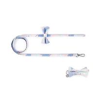 Cloth Art Cat Dog Pet Collar with Matching Leash Lovely Hauling Cable Collar Leads Collars Traction Belt Suit