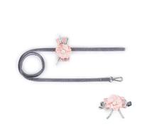 Cloth Art Cat Dog Pet Collar with Matching Leash Lovely Hauling Cable Collar Leads Collars Traction Belt Suit