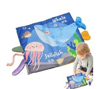 Cloth Book - Animal Tails Baby Crinkle Book, Soft Fabric Learning Toy, Interactive Sensory With Teether Ring, Early Development Educational Play | Toddler Toy For 0-18 Months, Nursery, Gift