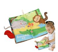 Cloth Book - Animal Tails Baby Crinkle Book, Soft Fabric Learning Toy, Interactive Sensory With Teether Ring, Early Development Educational Play | Toddler Toy For 0-18 Months, Nursery, Gift