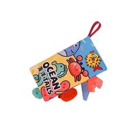 Cloth Book - Fabric Sensory Book - Educational Toy Book with Tail for Early Learning 0-3 Years for Car and Stroller Travel