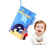Cloth Books - Educational Soft Book Animal Tails Squeaky Sound, Paper Textures Hanging Stroller Toys | Sensory Activity Book For Early Learning Development Newborns Boys Girls