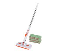 Cloth Changing Mini Mop, Lazy Mop Clip On, No Wash Lazy Mops, Retractable Handle Floor Mops With 4 Pieces Reusable Cloths,for Home Kitchen Living Room Bathroom Office Floor