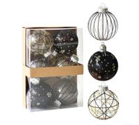 Cloth Christmas Baubles 8cm Fabric Tree Ornaments | Hand-Painted Hanging Decor Set for Xmas Wreath Garland Home Holiday Party Decoration Elegant Textured Finish Black Blue