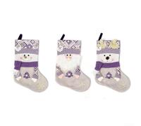 Cloth Christmas Stocking Purple Snowflake Pattern(Mix)