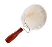 Cloth Coffee Filter Bag with Natural Wood Handle, SMALL | Natural Wood Handle Washable Cloth Coffee Sock Strainer for Home Offices Cafes Use Tea Filter