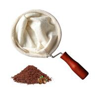 Cloth Coffee Filter - Strainer, Handmade Reusable Cafe Flannel Bag, Durable Sock with Wooden Handle, Fine Brew Extraction Tool| Comfortable Grip Kitchen Brewing Scenario, Ideal for Home Cafe Smooth