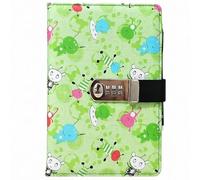 Cloth Cover Password Notebook, A5 Journal with Combination Lock, Personal Diary with Lock(Green Ant)