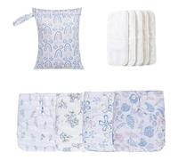 Cloth Diapers for Babies | Adjustable Baby Diapers Reusable | 4X Absorbent Liners with 4 Inserts & 1 Wet Bag, Waterproof Cover for Toddler Boys Girls