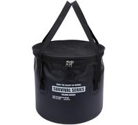 Cloth Folding Bucket with Mesh Pouch, Portable Draining Basket Water Container, Collapsible PVC Storage Bucket for Outdoor Camping Fishing Car Washing, Compact Telescopic Design (Black) Lovely and pro