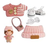Cloth for Doll, Toy Clothing Set, Imaginative Play Wardrobe, Detailed Stitching Elements, Decorative Pretend Wear, 1 Set, For Kids Birthday Display Use