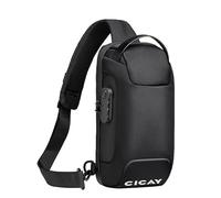 Cloth Garage Cross Body Bag for Men & Women - Waterproof Anti-Theft Sling Bag with USB Charging Port - Small Shoulder Chest Bag for Travel Gym Running Cycling Festival - Black