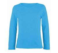 Cloth Garage® Girls Boy Kids Plain Basic Long Sleeve Round Neck T-Shirt Stretch School Tee Top Kids Long Sleeve Round Neck T-Shirt Stretch Uniform PE School Tee Top 2-13 Years Turquoise