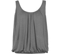 Cloth Garage® Ladies Bubble Hem Vest Women's Vests Sleeveless Bubble Hem Top Ladies Straps Vest Pleated Scoop Neck Elasticated Stretch Hem Summer Jersey Tank Top Loose fit Size 8-26 Charcoal