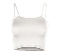 Cloth Garage® Womens Strappy Sleeveless Ladies Bralet Crop Stretch Vest Top Ladies Cami Bra Basic Casual Gym Sports Running Top - 8-14 Cream