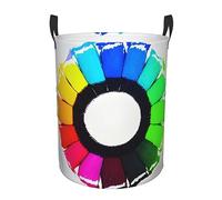 Cloth Hamper - Collapsible Laundry Basket Waterproof - Perfect For Ideal For Clothes Toys Books Colored crayon circles