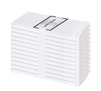 Cloth Napkin In Solid Cotton Fabric- White,Oversized 20x20 Lace, Wedding Napkins,Cocktails Napkins,Tailored With Mitered Corners & Generous Hem, Machine Washable Dinner Napkins Set of 12